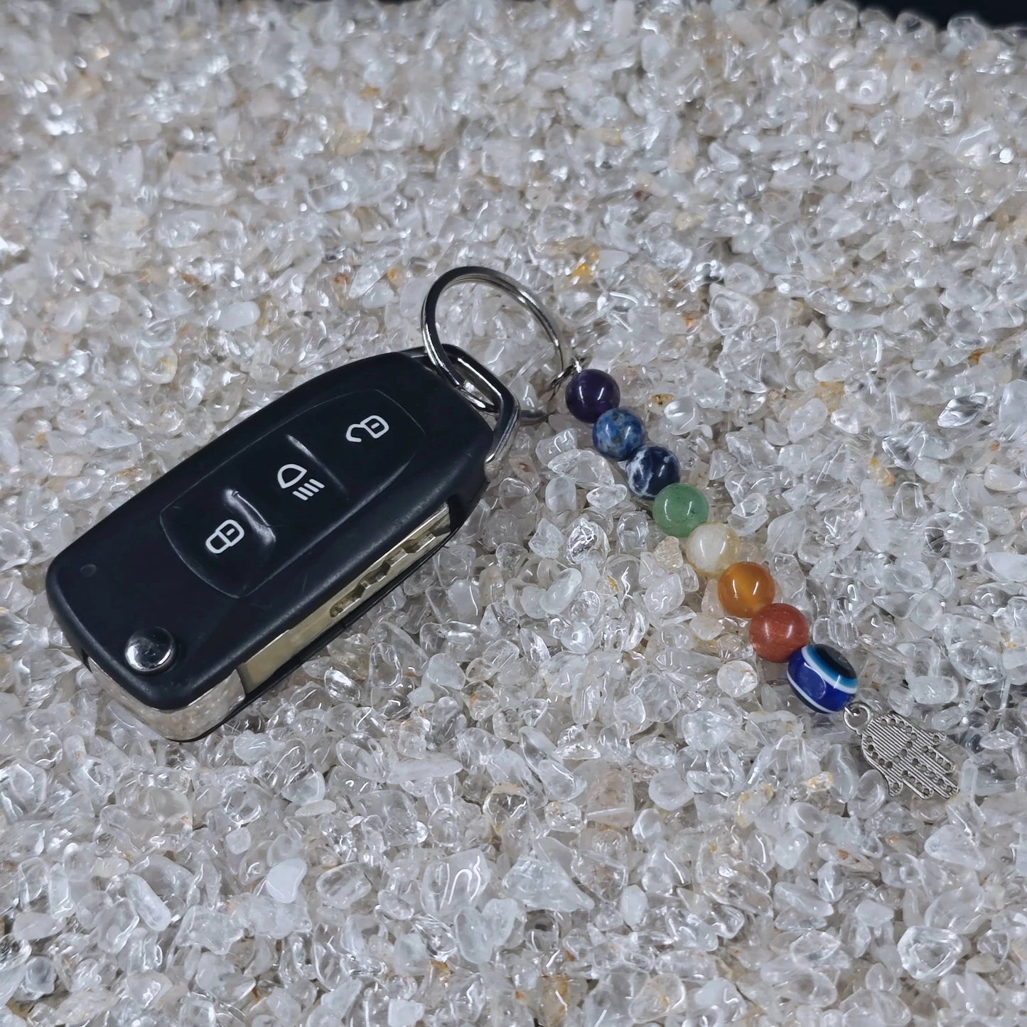 Handcrafted 7 Chakra Keychain promoting spiritual protection and balance