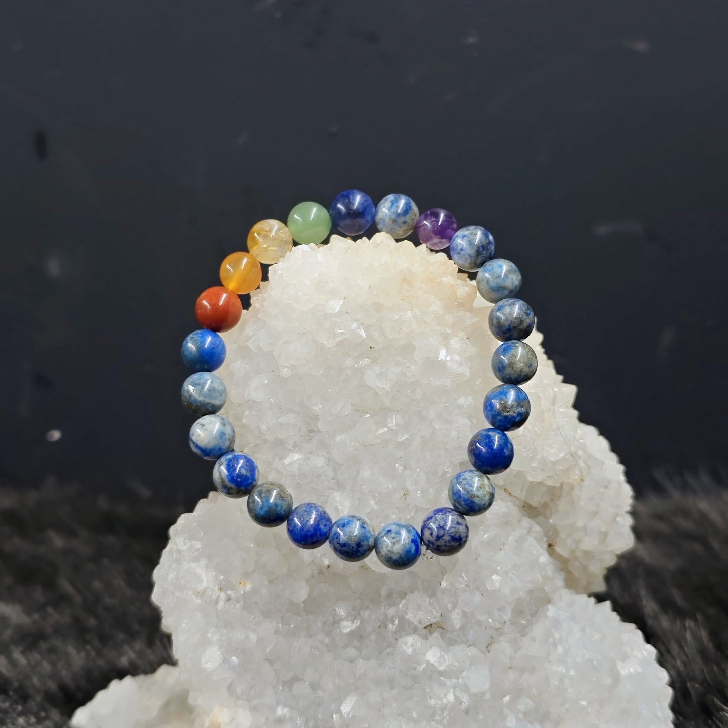 Energised Lapis 7 Chakra Bracelet for Wisdom, Inner Peace & Spiritual Energy