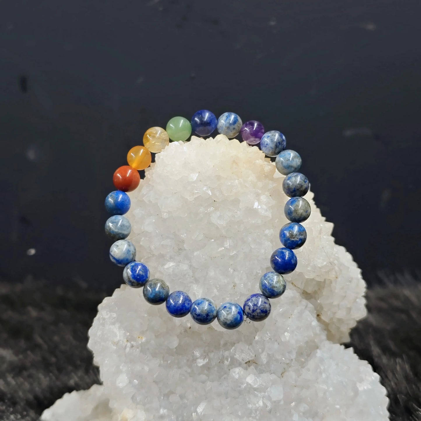 Energised Lapis 7 Chakra Bracelet for Wisdom, Inner Peace & Spiritual Energy