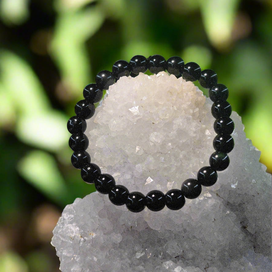 THE GEM’Z Natural Black Tourmaline Protection Bracelet for energy shielding, grounding, and balance in India