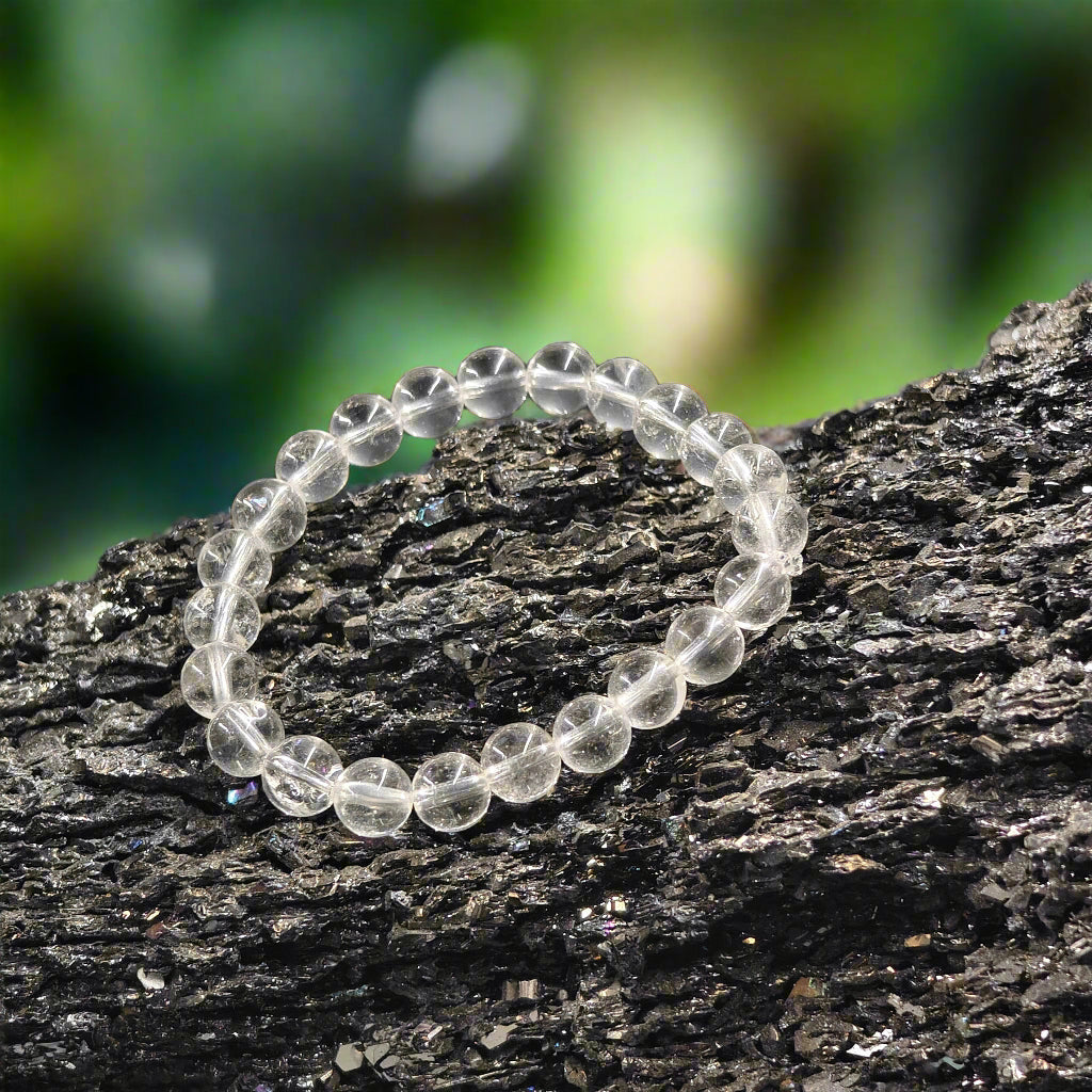 THE GEM’Z Natural Clear Quartz Positivity Bracelet for healing, clarity, and pure energy in India