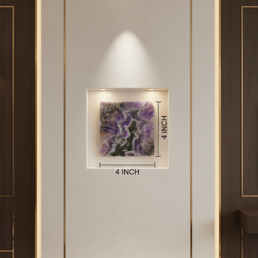 Natural amethyst 4x4 inch gemstone architectural tile