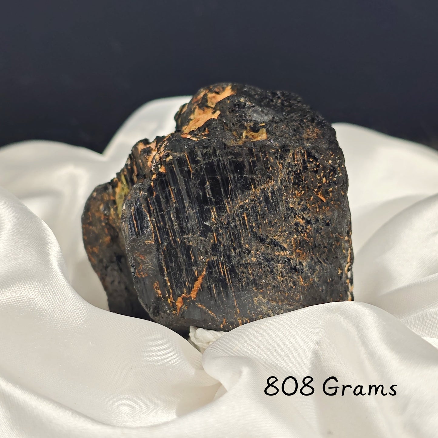 Handheld Energised Black Tourmaline Rough stone to shield against negativity and stress