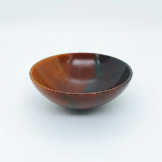 Natural heliotrope bloodstone energy bowl for pooja crystal storage and healing
