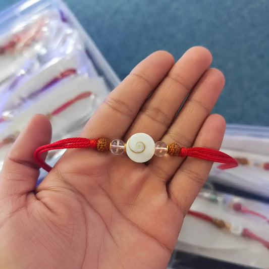 Gemstone Rakhi rudrakh with gomati with spathik