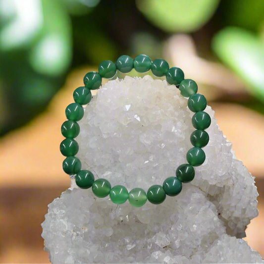 Energised Green Onyx Bracelet for Positivity, Confidence, Heart Healing and Emotional Balance
