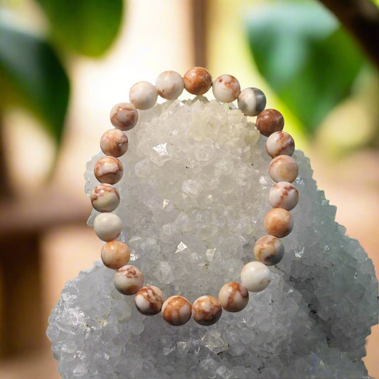 Energised Red Spider Web Jasper Bracelet for Strength, Vitality & Protection
