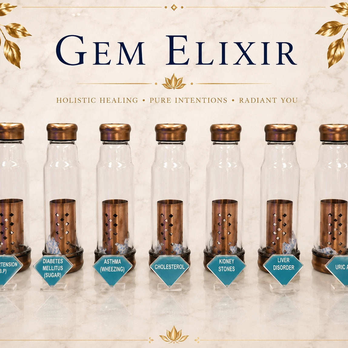 Healing With gemstone Gem Elixir Concept
