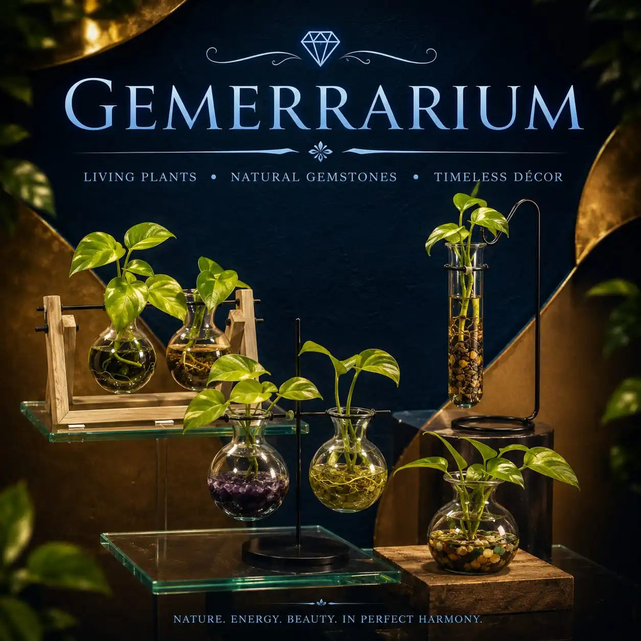 Gemerraium gemstone terrarium planter
