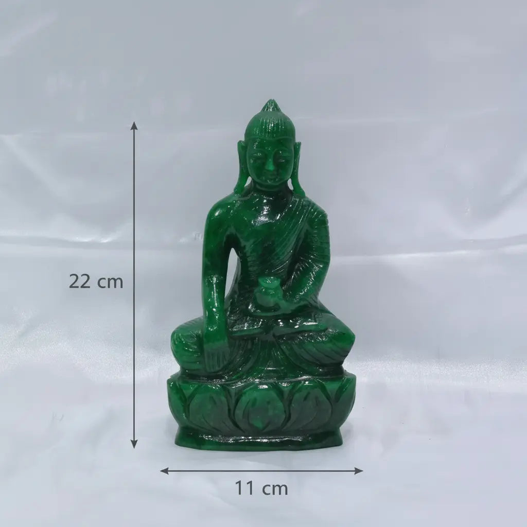 Green Aventurine Painted Ganesha – Divine Art & Sacred Elegance