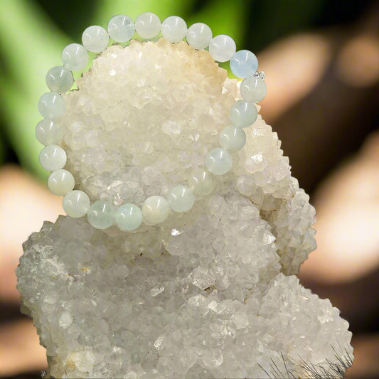 THE GEM’Z natural Aquamarine Serenity bracelet for calmness, clarity, and emotional balance