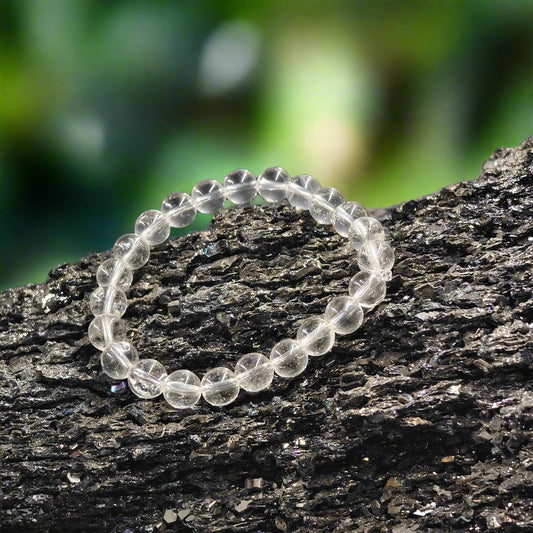 THE GEM’Z Natural Clear Quartz Positivity Bracelet for healing, clarity, and pure energy in India
