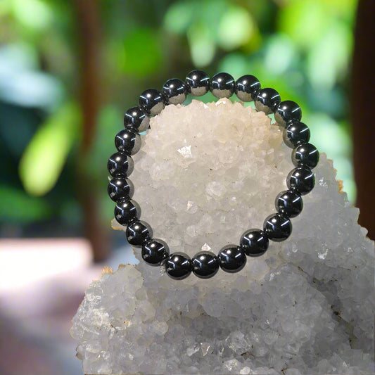 THE GEM’Z Natural Hematite Grounding Bracelet for strength, protection, and stability in India