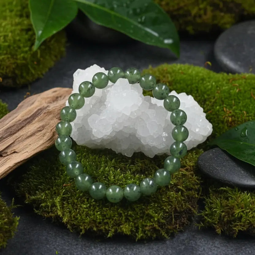 Natural nephrite jade bracelet gemstone jewelry for prosperity and protection
