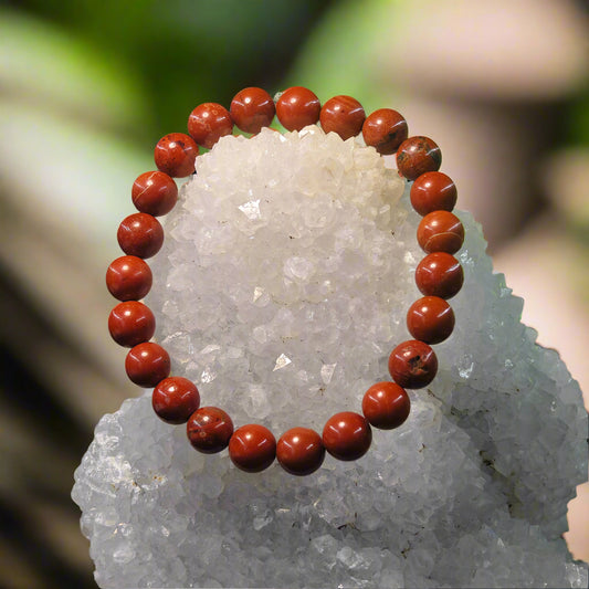 THE GEM’Z natural Red Jasper Strength bracelet for grounding, vitality, and inner power