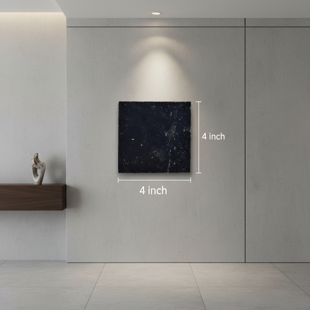 Natural black onyx 4x4 inch gemstone architectural tile