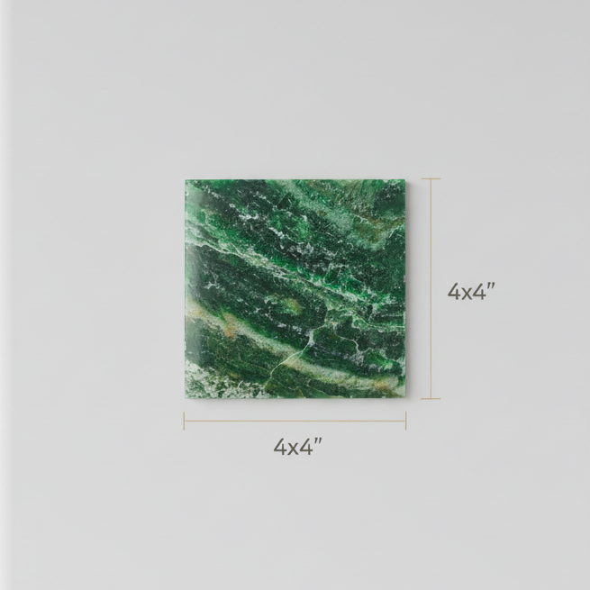Natural green aventurine 4x4 inch gemstone architectural tile