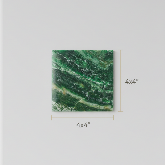 Natural green aventurine 4x4 inch gemstone architectural tile