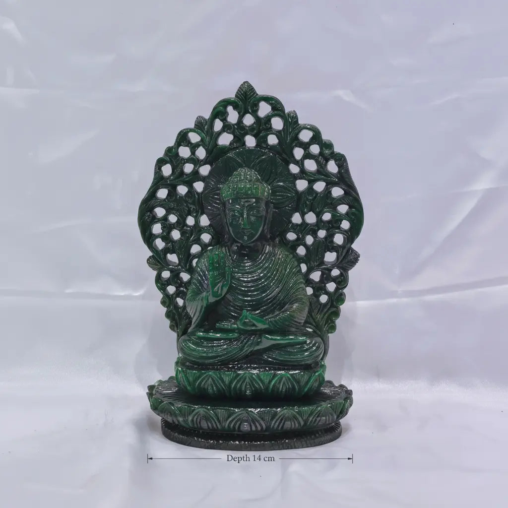 Natural green aventurine Buddha meditation sculpture