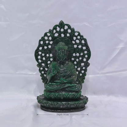 Natural green aventurine Buddha meditation sculpture