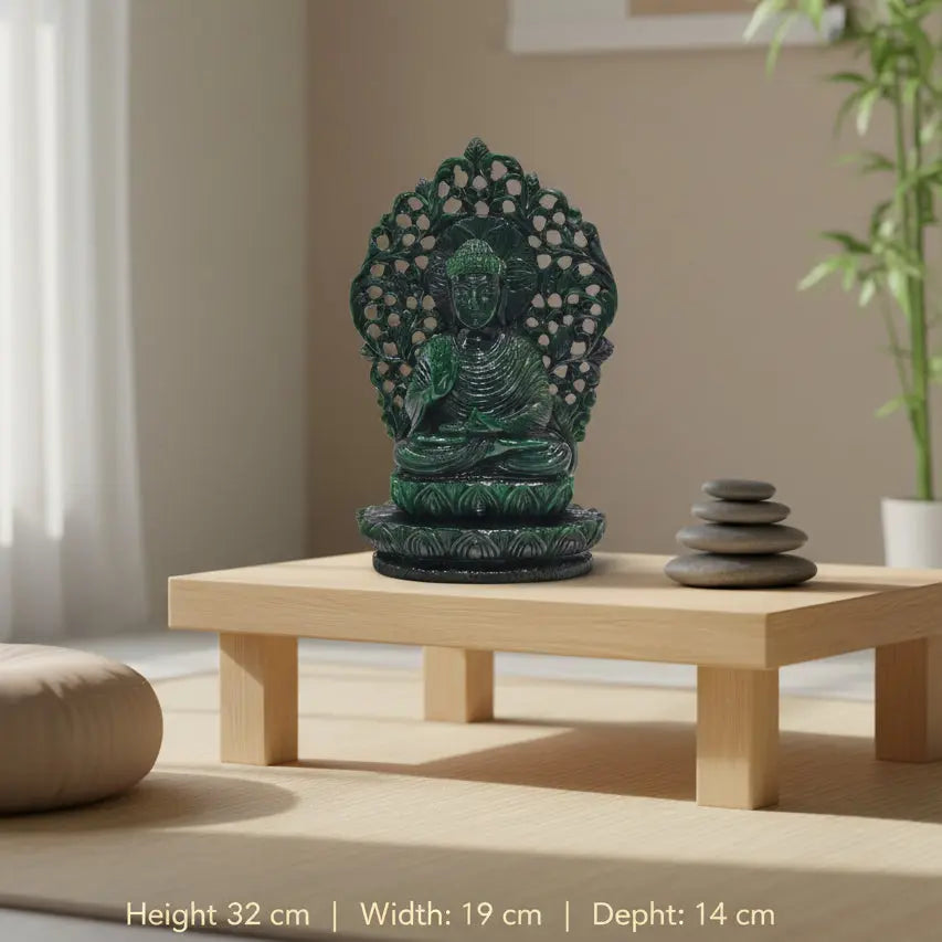 Premium green aventurine Buddha idol for home decor