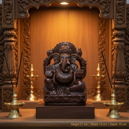 Premium hessonite garnet Ganesha idol for home mandir and vastu decor