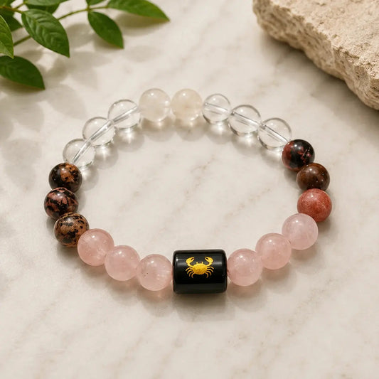 Zodiac Sign Gemstone Bracelet For Cancer