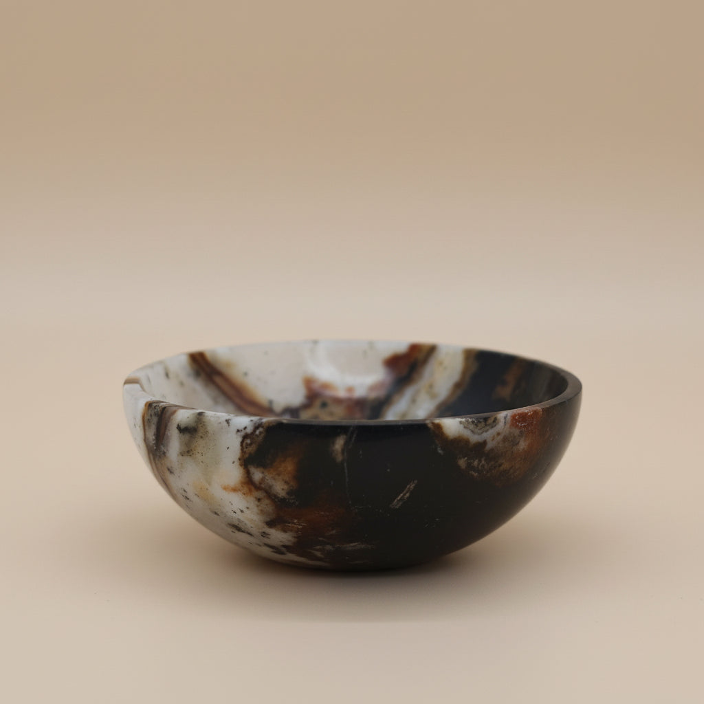 Natural agate energy bowl for pooja crystal storage and vastu use
