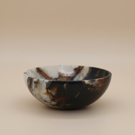 Natural agate energy bowl for pooja crystal storage and vastu use
