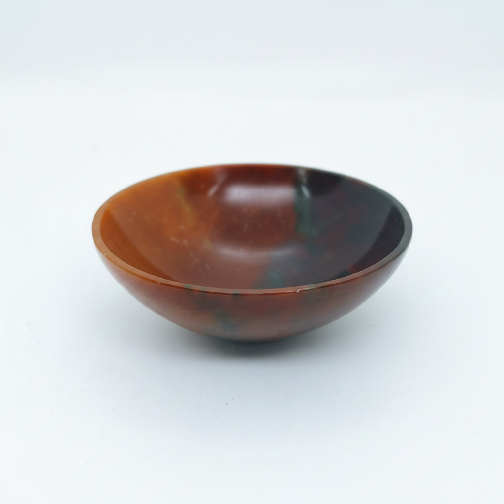 Natural heliotrope bloodstone energy bowl for pooja crystal storage and healing

