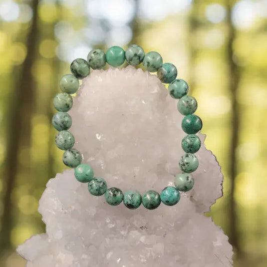 Natural Turquoise gemstone bracelet with genuine blue turquoise beads, handcrafted healing crystal jewellery for protection, balance and positive energy
