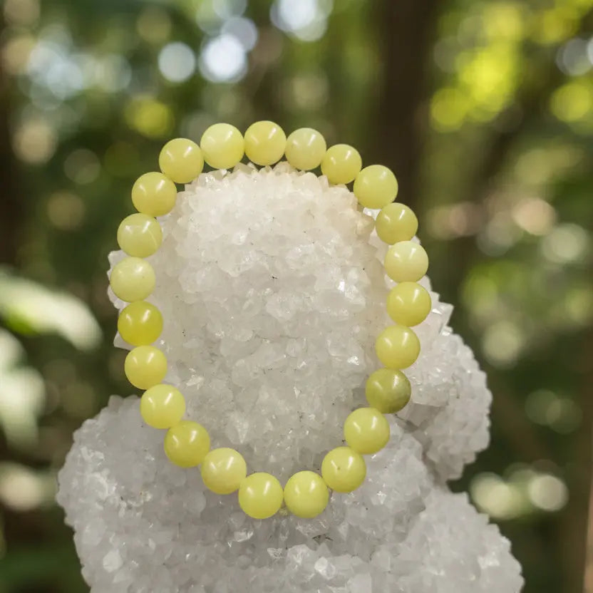 Natural Serpentine gemstone in green tones for cleansing and renewal